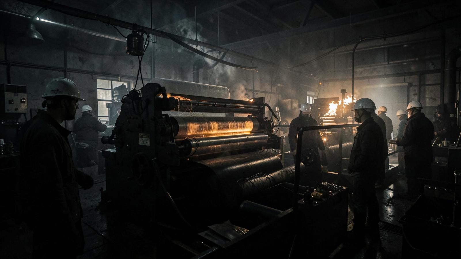 Industrial rubber manufacturing floor